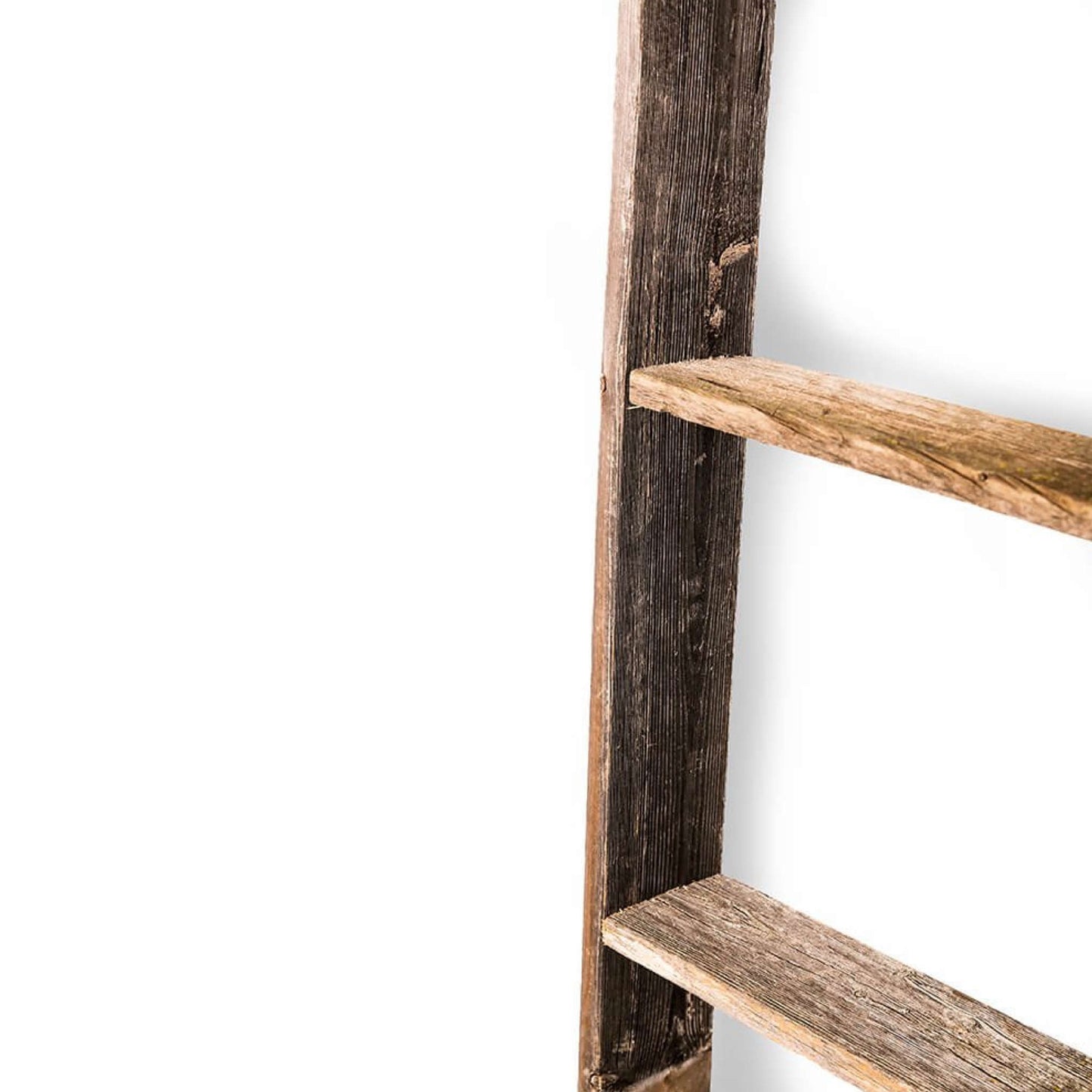 4 Step Rustic Black Wood Ladder Shelf