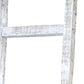 6 Step Rustic White Wash Wood Ladder Shelf