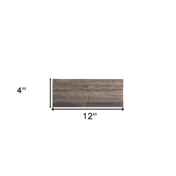 Set of Six 4 X 12 Gray and Brown Wood Planks Wall Decor