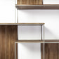 Brown Wood And Silver Metal Frame With 6 Shelf Shelving Unit