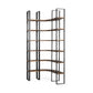 Curved Dark Brown Wood And Black Iron 6 Shelving Unit