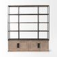 Light Brown Wood And Iron Shelving Unit With 3 Shelves