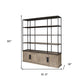 Light Brown Wood And Iron Shelving Unit With 3 Shelves