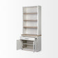 White And Medium Brown Wood Shelving Unit With 3 Shelves