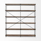 Medium Brown Wood And Iron Shelving Unit With 5 Tray Shelves