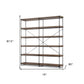 Medium Brown Wood And Iron Shelving Unit With 5 Tray Shelves