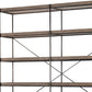 Medium Brown Wood And Iron Shelving Unit With 5 Tray Shelves