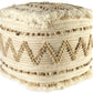 18" Beige Geometric Cube Ottoman