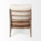 24" Beige and Brown Leather Arm Chair