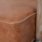 24" Beige and Brown Leather Arm Chair