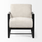 32" Cream and Black Fabric Arm Chair