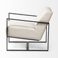 32" Cream and Black Fabric Arm Chair