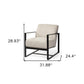 32" Cream and Black Fabric Arm Chair