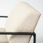 32" Cream and Black Fabric Arm Chair