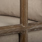 30" Cream and Brown Fabric Arm Chair