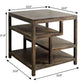 22" Natural Brown Solid Wood Square End Table