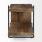 22" Brown Solid Wood Square End Table