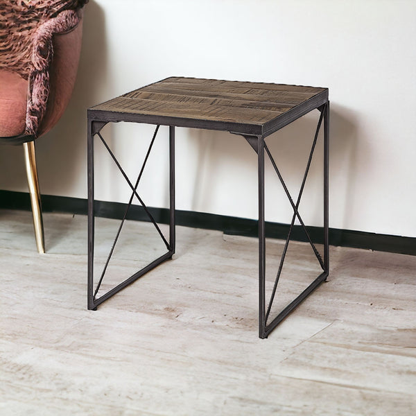 23 Brown Solid Wood Square End Table