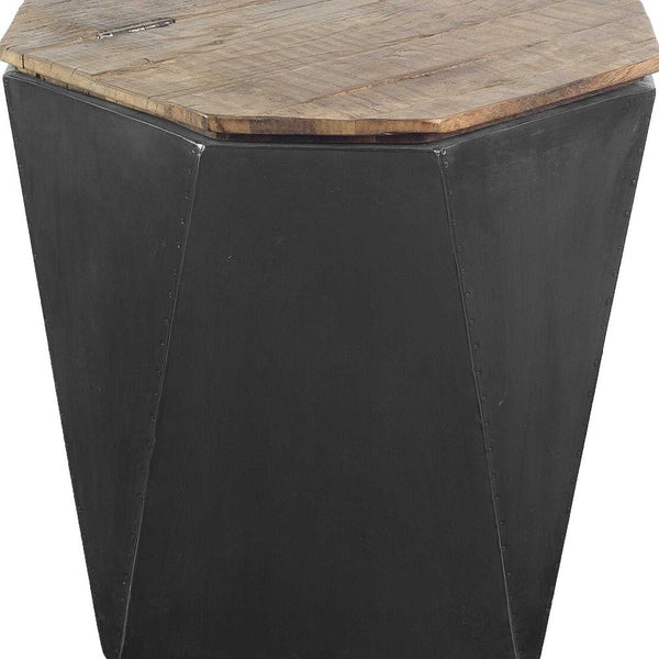 21 Black Solid Wood End Table