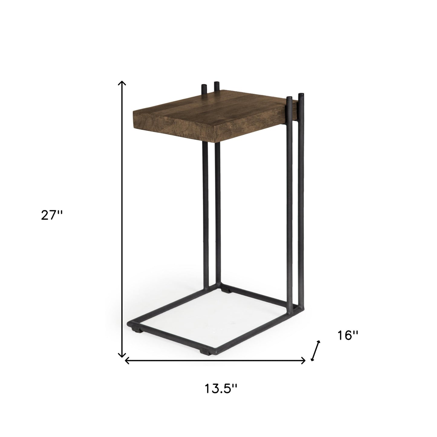 27" Brown Solid Wood Square End Table