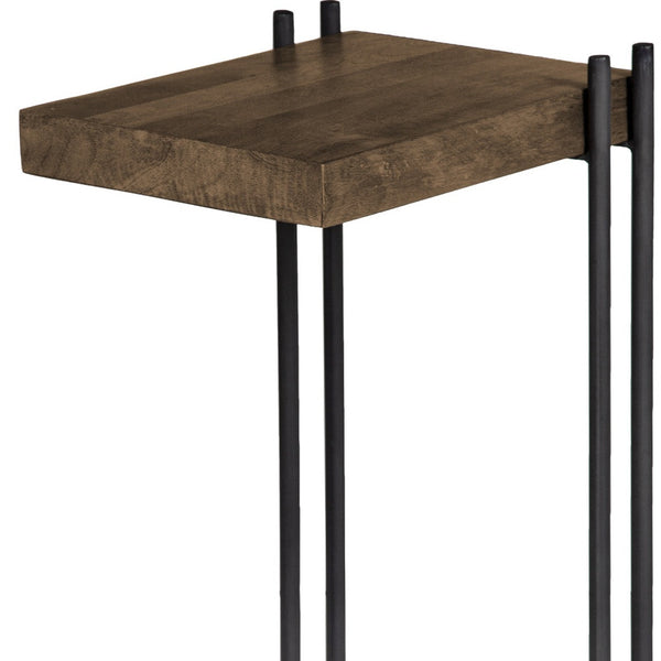 27 Brown Solid Wood Square End Table