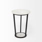 21" Black And White Marble Round End Table