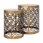 Set of Two 20" Gold Round End Table