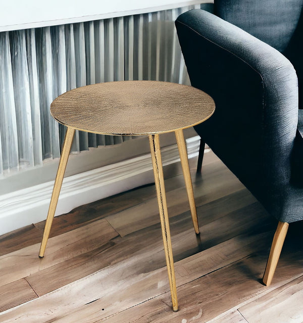 17 Gold Metal Round End Table