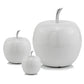 8" White Aluminum Decorative Apple Tabletop Sculpture