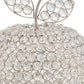 11" Silver and Clear Faux Crystal Decorative Apple Tabletop Sculpture