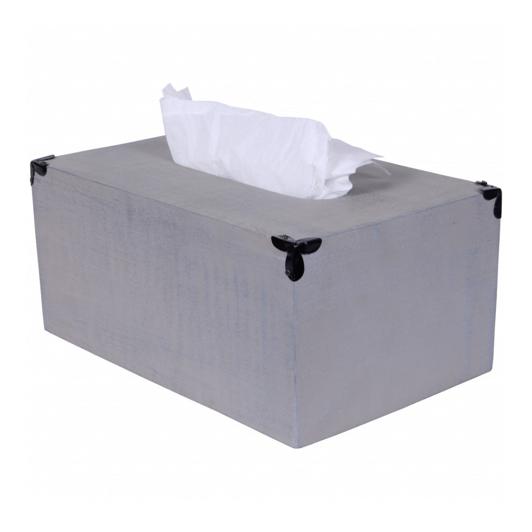 Rustic Gray Mango Wood Rectangular Tissue Holder