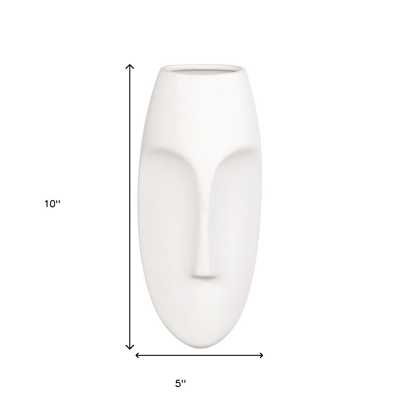 10" White Mod Abstract Face Ceramic Wall Decor (Test)