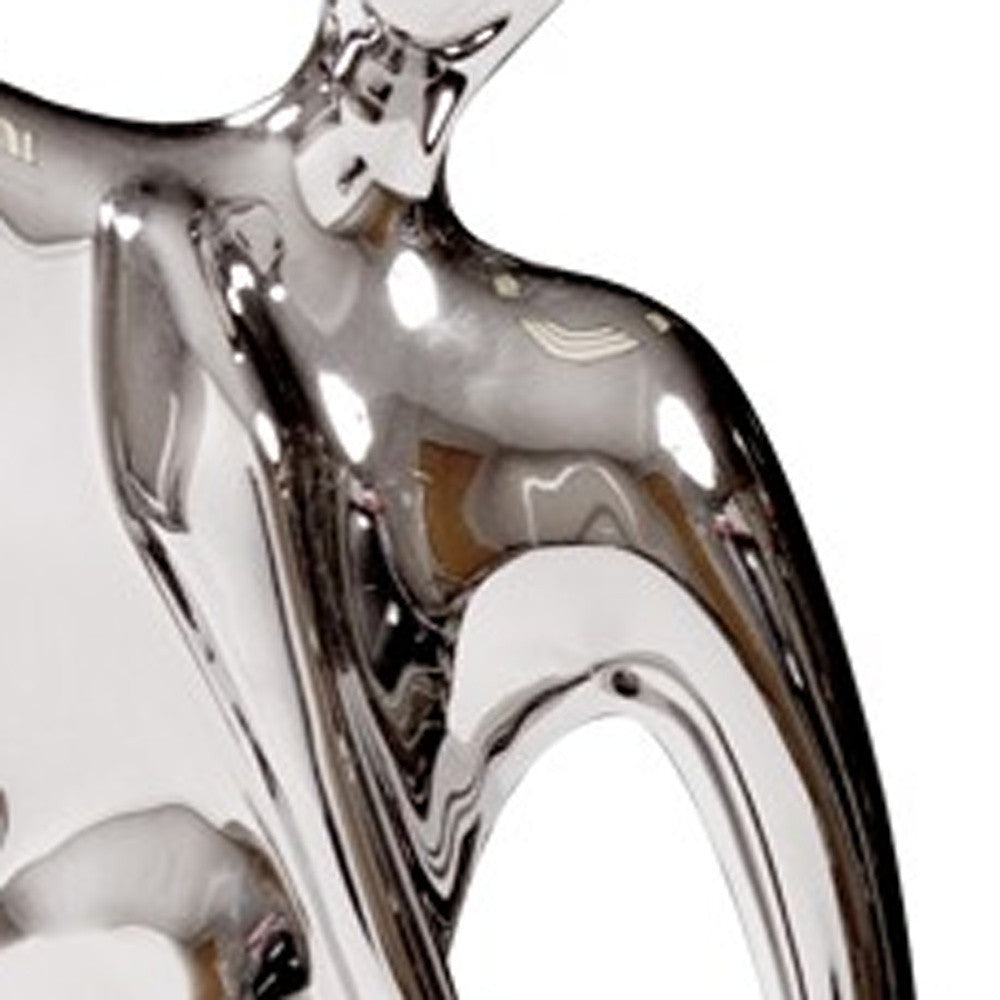 Modern Shiny Silver Female Form Sculpture