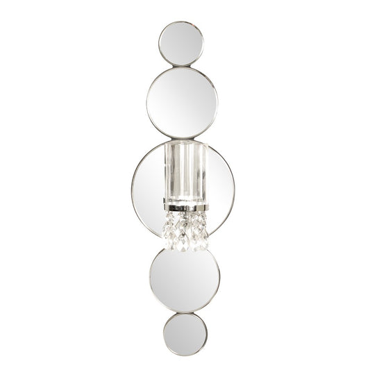 Silver and Clear Modern Bling Mirrored Wall Sconce