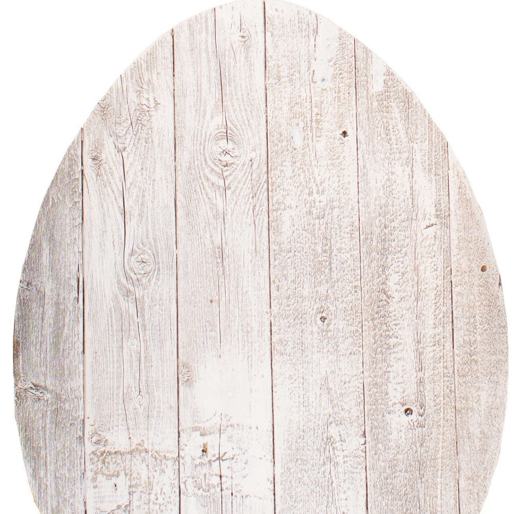 18" Rustic Farmhouse White Wash Wood Large Egg