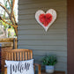 12" Farmhouse White Wash Wooden Heart