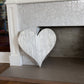 12" Farmhouse White Wash Wooden Heart