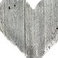 12" Farmhouse White Wash Wooden Heart