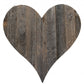 18" Rustic Farmhouse Gray Wooden Heart