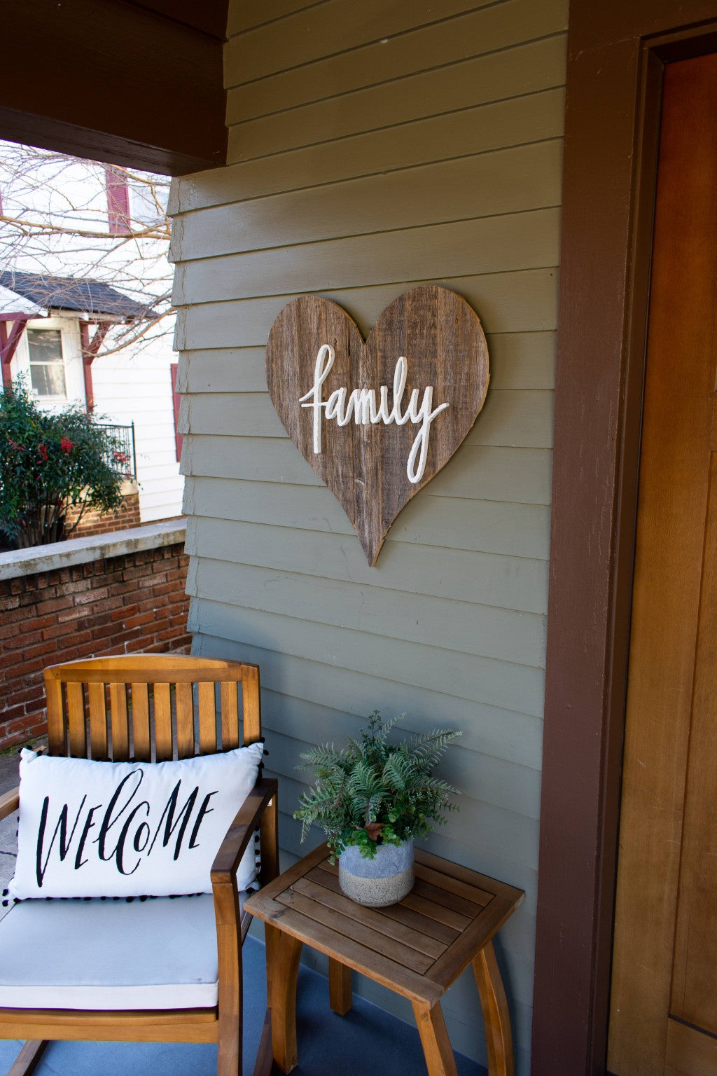 18" Rustic Farmhouse Gray Wooden Heart