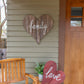 18" Rustic Farmhouse Red Wooden Heart