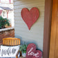 24" Rustic Farmhouse Red Large Wooden Heart