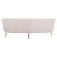 86" White Polyester Sofa With Gold Legs