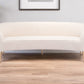 86" White Polyester Sofa With Gold Legs