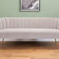 70" Beige Polyester Sofa With Gold Legs