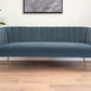 70" Gray Velvet Sofa With Gold Legs