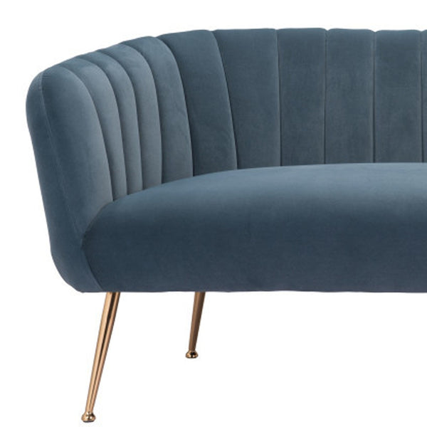 70 Gray Velvet Sofa With Gold Legs