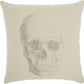 Natural Beige Faded Skull Throw Pillow