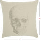 Natural Beige Faded Skull Throw Pillow