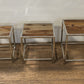 Set of Three 21" Silver And Brown Solid Wood Nested Tables